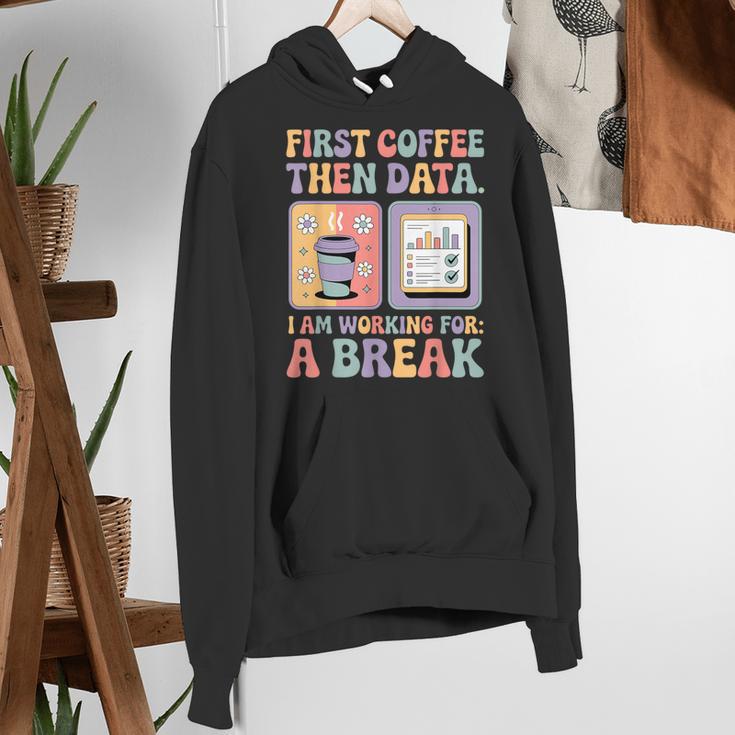 Special Education First Coffee Then Data Retro SPED Teacher Women's Hoodie, funny gift