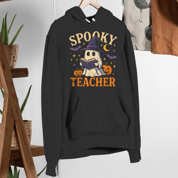 Spooky Teacher Halloween Cute Ghost Pumpkin Reading Women Women's Hoodie, funny gift