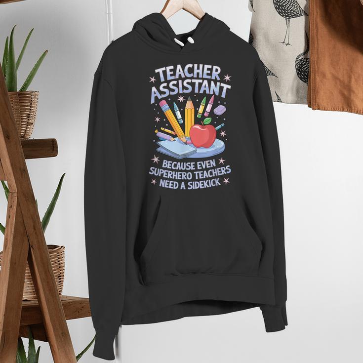 Superhero Sidekick Teaching Teach School Teacher Assistant Women's Hoodie, funny gift