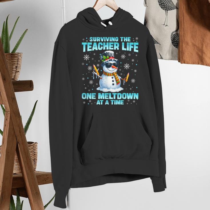 Surviving The Teacher Life Pjs Pajamas Christmas Xmas Teache Women's Hoodie, funny gift