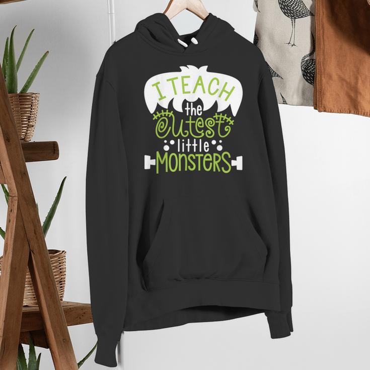 I Teach The Cutest Little Monsters Halloween Teacher Spooky Women's Hoodie, funny gift