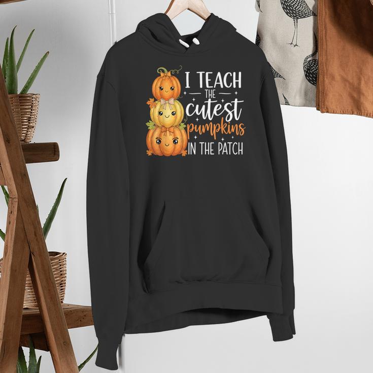 I Teach The Cutest Pumpkins In The Patch Fall Autumn Teacher Women's Hoodie, funny gift