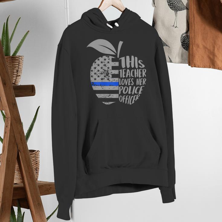 This Teacher Loves Her Police Officer Wife Saying Women's Hoodie, funny gift