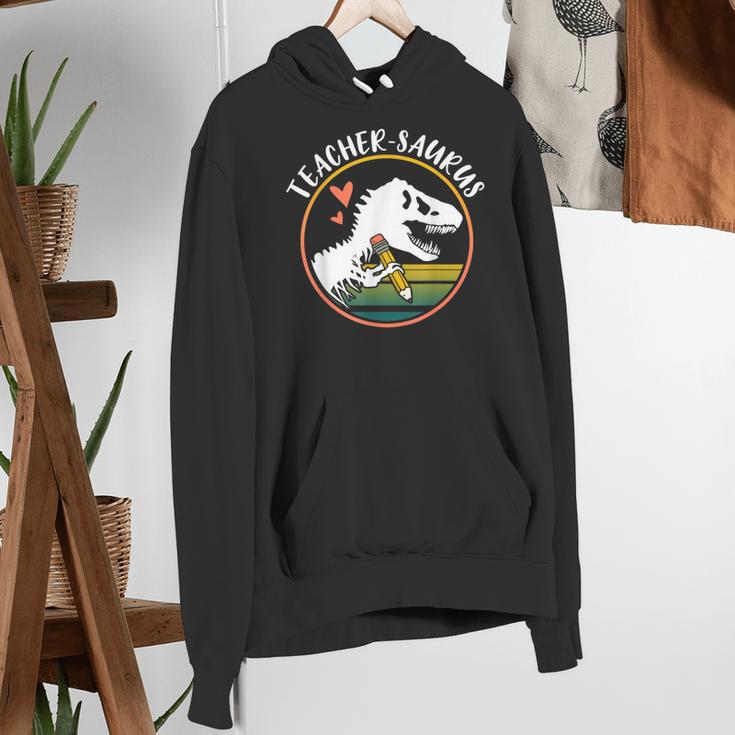 Teacher-Saurus Dinosaur Teacher Design T-Rex Design Women's Hoodie, funny gift