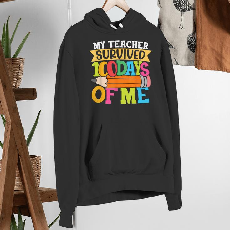 My Teacher Survived 100 Days Of Me 100th Day Of School Kids Women's Hoodie, funny gift