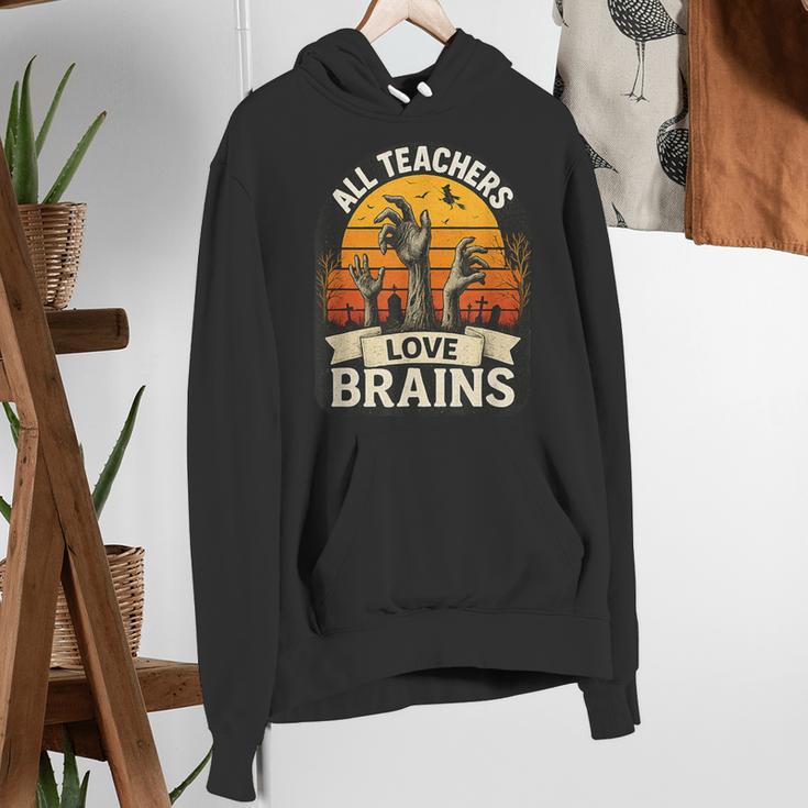 Teacher All Teachers Love Brains Halloween Women's Hoodie, funny gift Teacher All Teachers Love Brains Halloween Women's Hoodie, funny gift