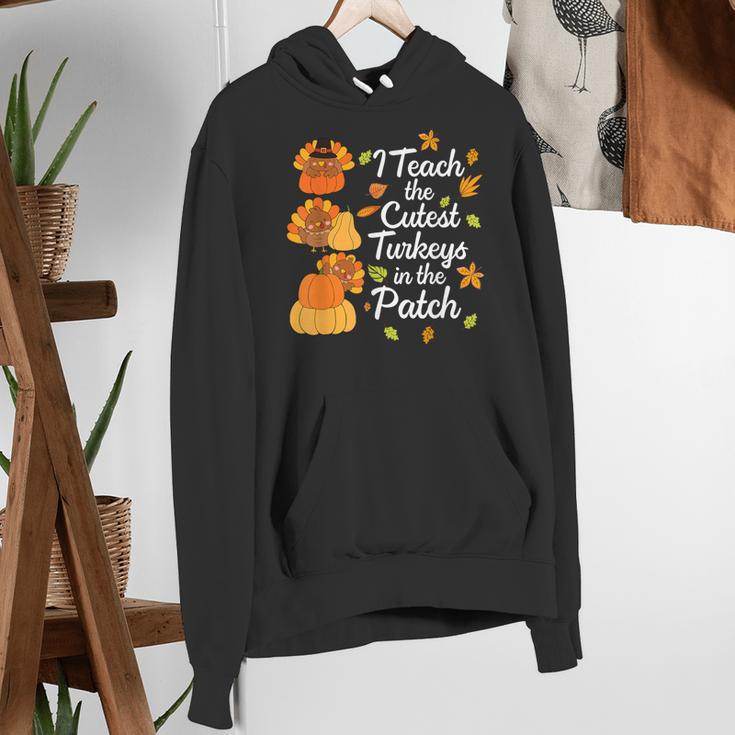 Teacher Thanksgiving I Teach The Cutest Turkeys In The Patch Women's Hoodie, funny gift