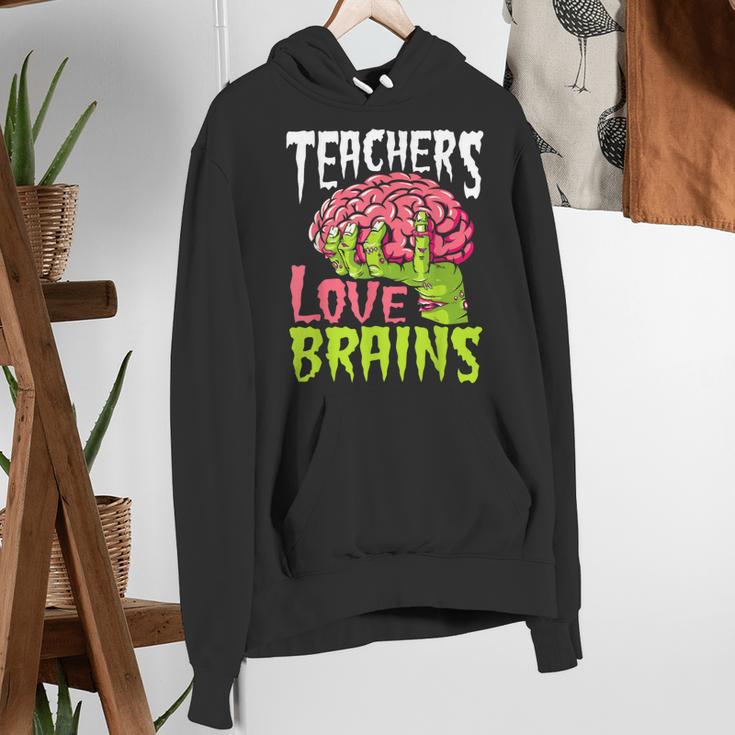 Teachers Love Brains Zombie Teacher Halloween Zombies Women's Hoodie, funny gift
