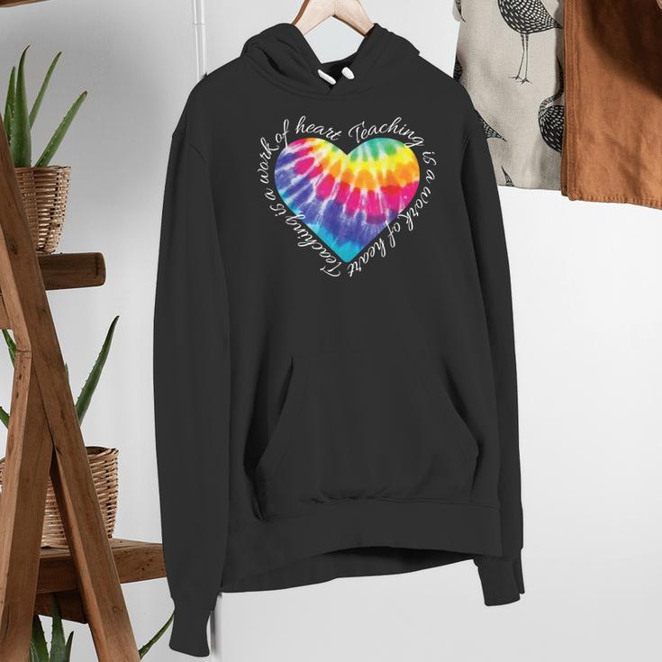 Teaching Is a Work Of Heart Tie Dye Hippie For Teacher For Men Women Girls Kids Women's Hoodie, funny gift