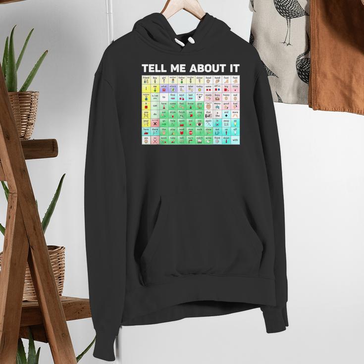 Tell Me About It Speech Language Pathology AAC Sped Teacher Women's Hoodie, funny gift Tell Me About It Speech Language Pathology AAC Sped Teacher Women's Hoodie, funny gift