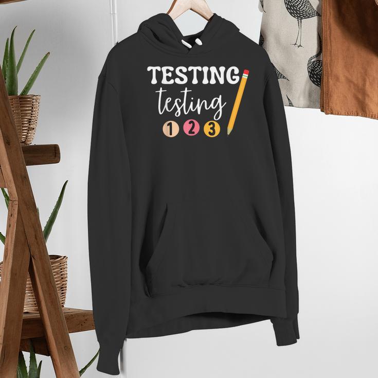 Testing Testing 123 Cute Math Teacher Student Test Day Men Women Girls Kids Women's Hoodie, funny gift