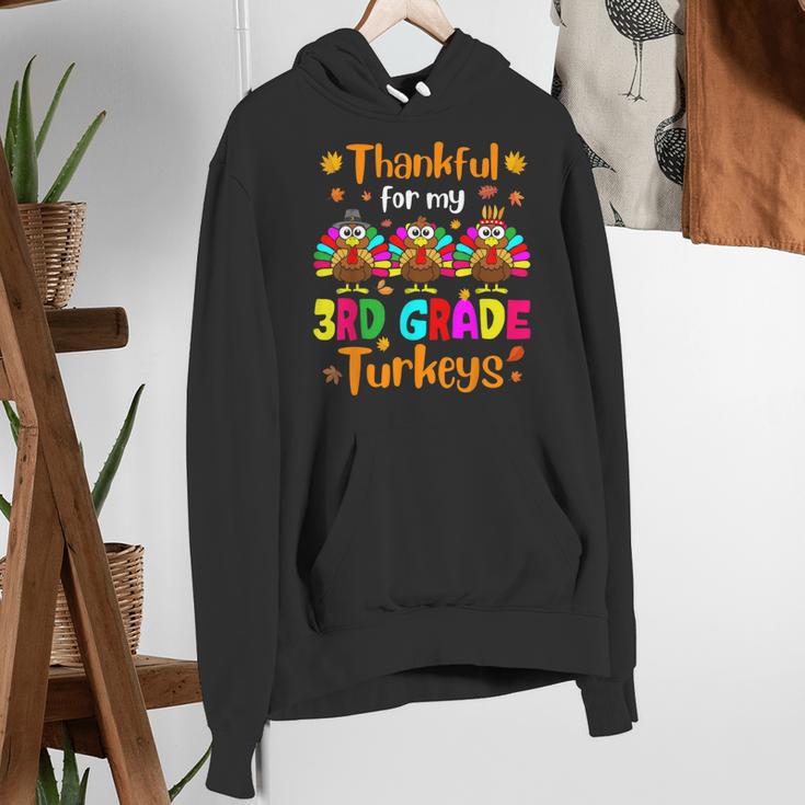 Thankful For My 3rd Grade Turkeys Thanksgiving Teacher Kids Women's Hoodie, funny gift