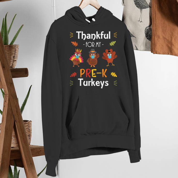 Thankful For My Prek Turkeys In Masks Thanksgiving Teacher For Men Women Women's Hoodie, funny gift