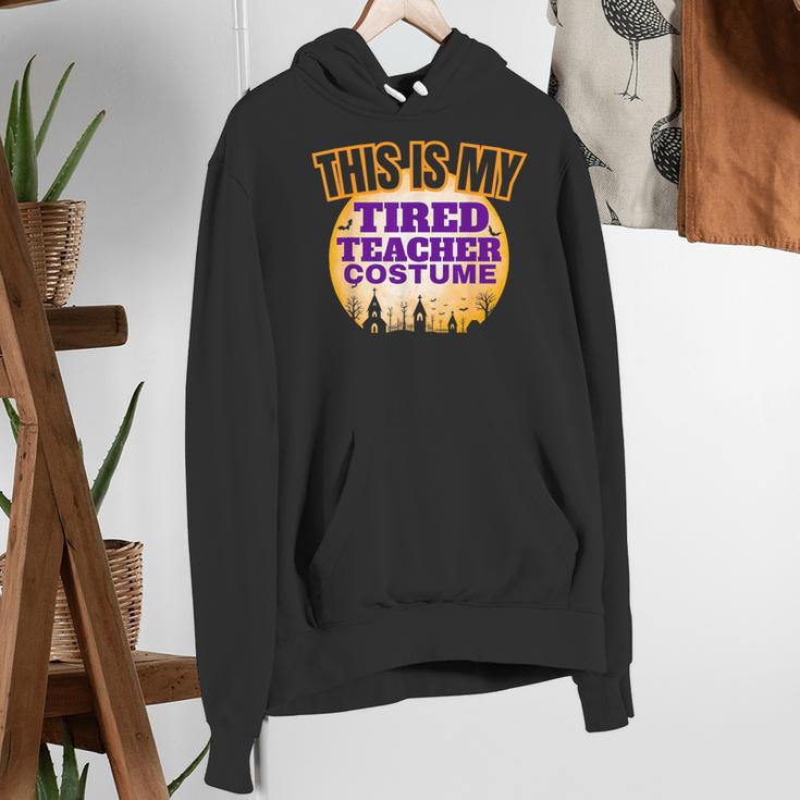 This Is My Tired Teacher Costume Halloween Teachers Women's Hoodie, funny gift