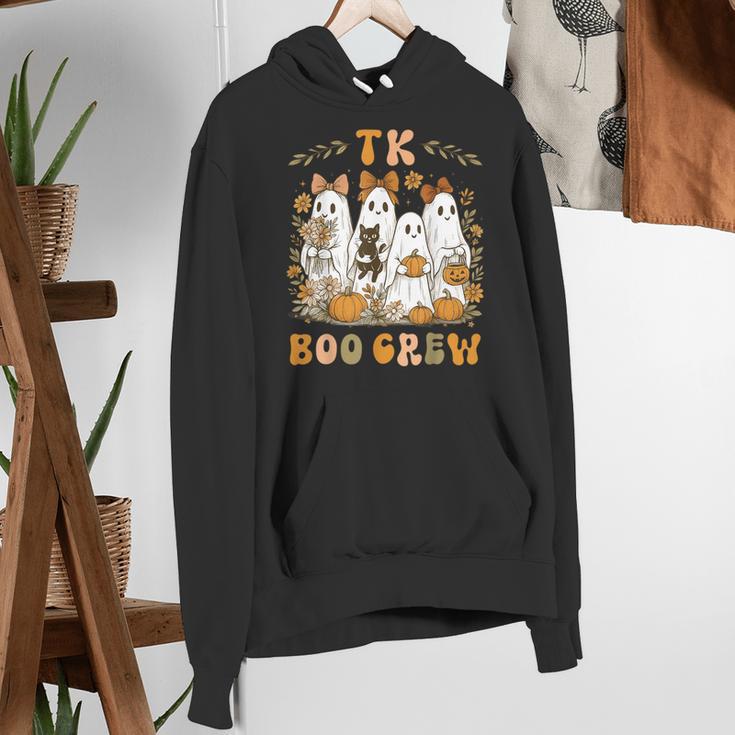 TK Boo Crew Preppy Halloween Floral Ghost TK Teacher Team TK Women's Hoodie, funny gift TK Boo Crew Preppy Halloween Floral Ghost TK Teacher Team TK Women's Hoodie, funny gift