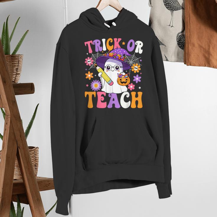 Trick Or Teach Teacher Ghost Teaching Fun Halloween Teacher Women's Hoodie, funny gift