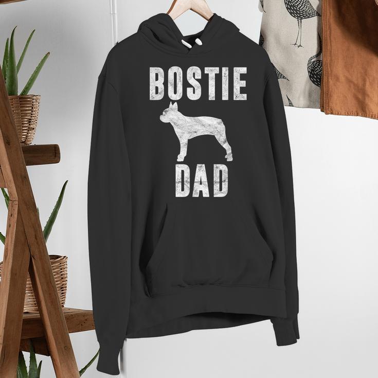 Vintage Boston Terrier Dad Dog Daddy Bostie Father Women's Hoodie, Boston Terrier Dad Hoodies, funny gift
