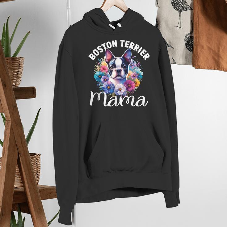 Watercolor Floral Boston Terrier Mama Dog Lover Mother's Day For Men Women Girls Kids Women's Hoodie, funny gift