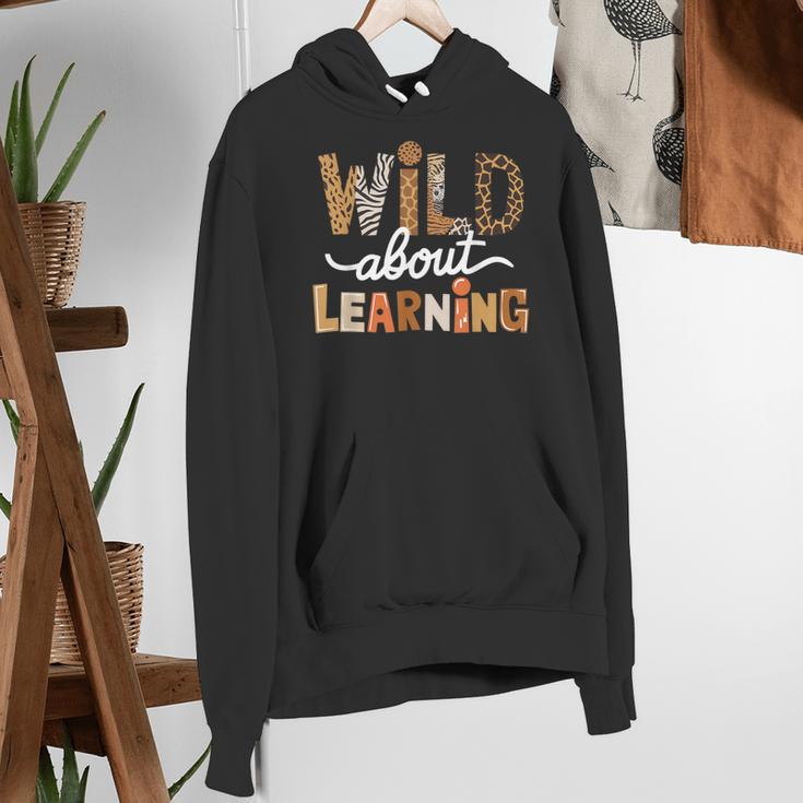 Wild About Learning Back To School First Day Teacher Student Women's Hoodie, funny gift