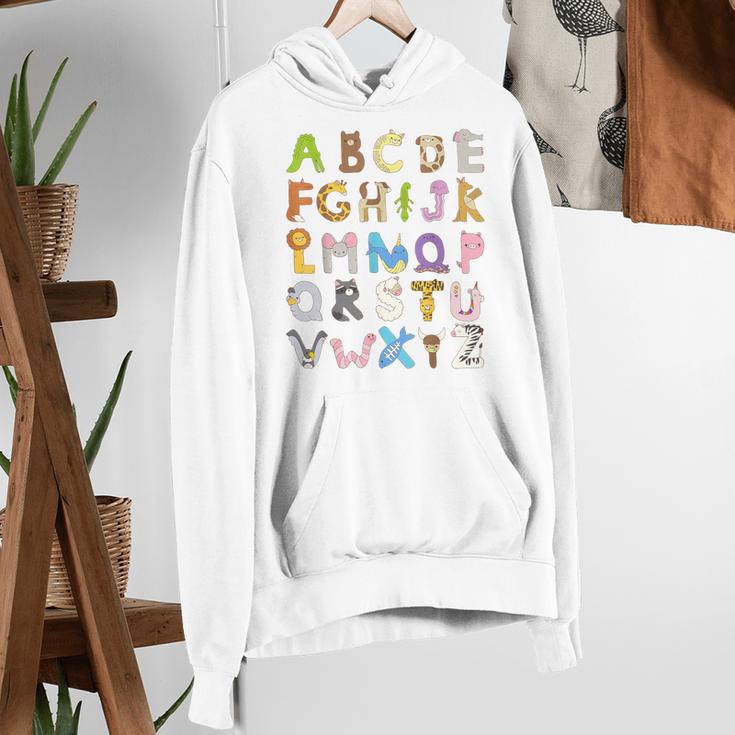 ABC Animals Alphabet Graphic Boys Girls Kindergarten Teacher Women's Hoodie, funny gift ABC Animals Alphabet Graphic Boys Girls Kindergarten Teacher Women's Hoodie, funny gift