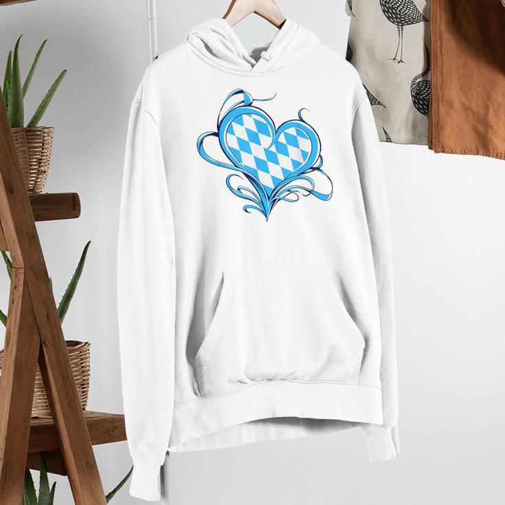 Bavarian Flag As Heart Blue Diamond Bavaria Women's Hoodie, funny gift