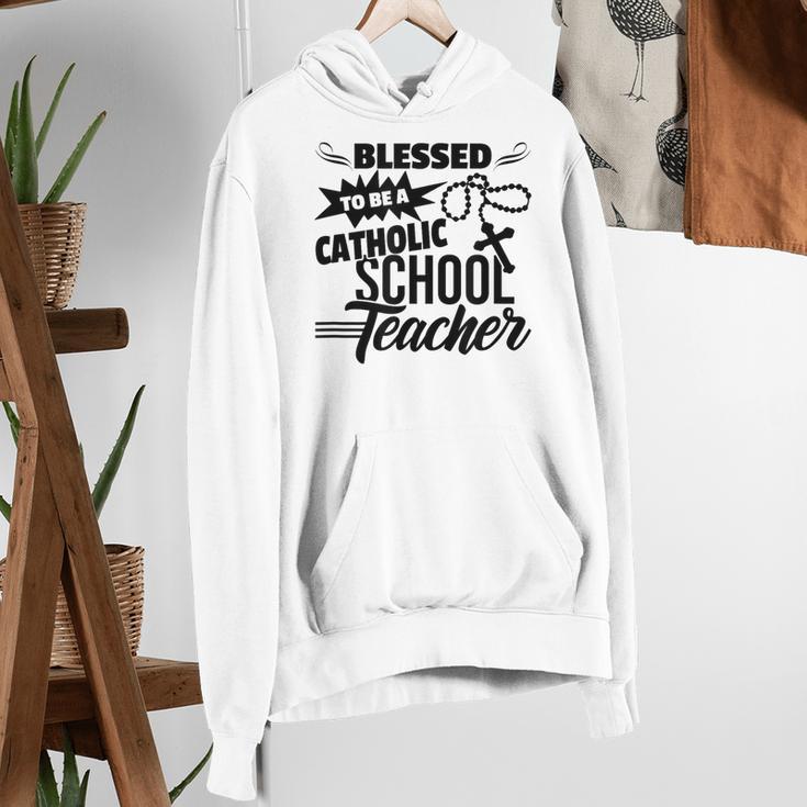 Blessed To Be A Catholic School Teacher Christian Teaching Women's Hoodie, funny gift
