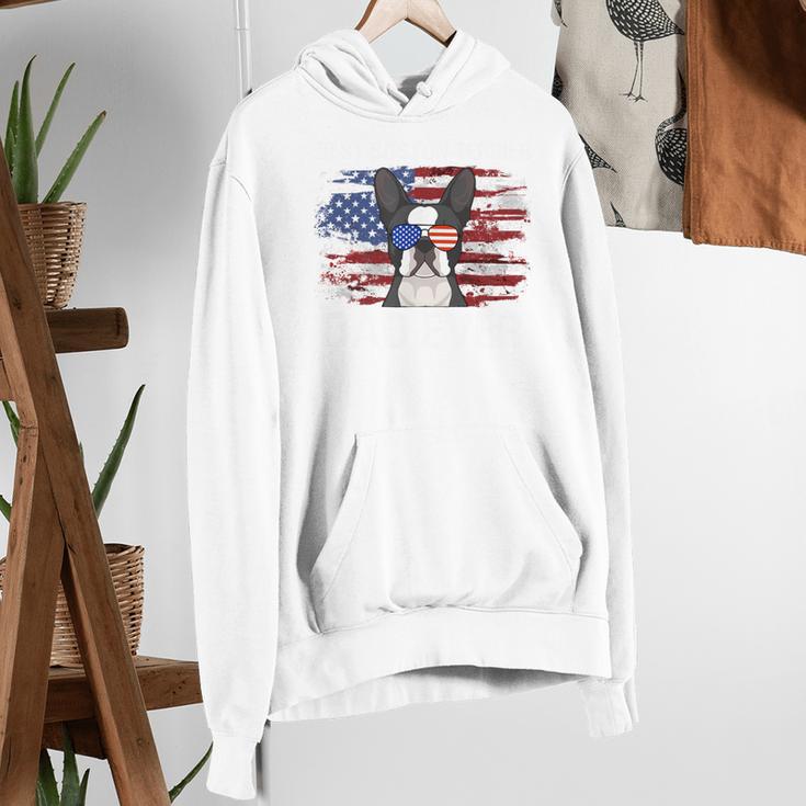 Boston Terrier Dad American Flag 4th Of July Dog Fathers Day Women's Hoodie, Boston Terrier Dad Hoodies, American Boston Terrier Hoodies, Boston Terrier 4th Of July Hoodies, funny gift