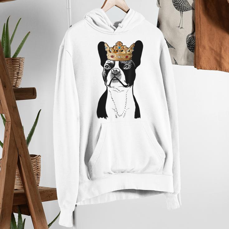 Boston Terrier Dog Wearing Crown For Men Women Girls Kids Women's Hoodie, funny gift