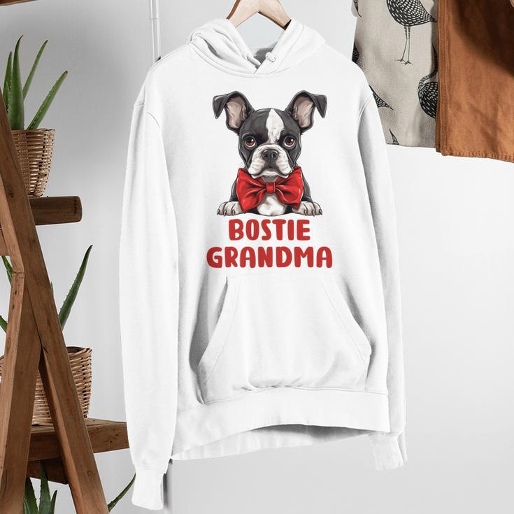 Boston Terrier Grandma Dog Lovers Puppy Bostie Owner Women's Hoodie, funny gift