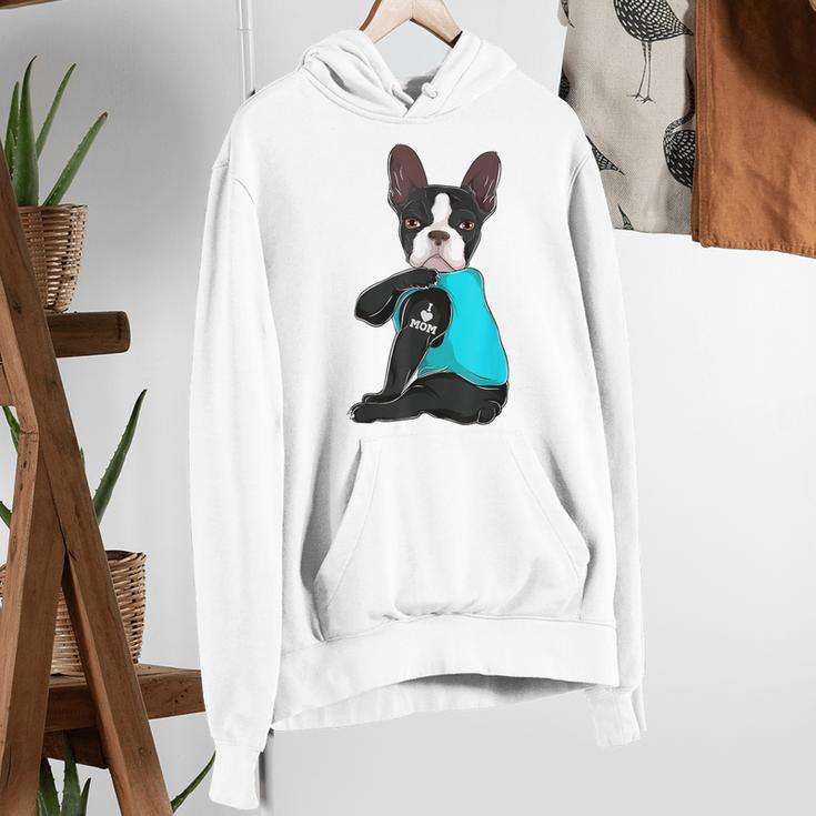 Boston Terrier I Love Mom Apparel Women's Hoodie, Boston Terrier Mom Hoodies, funny gift