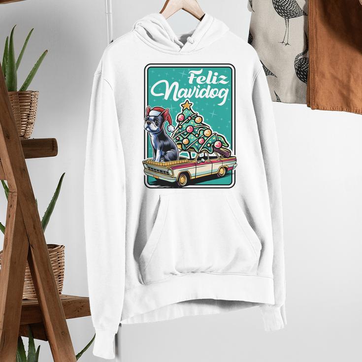 Boston Terrier Merry Christmas Tree Truck Dog X-Mas Women's Hoodie, Boston Terrier Christmas Hoodies, funny gift
