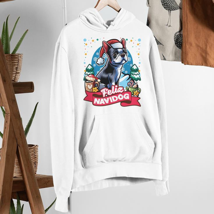 Boston Terrier Santa Claus Coffee Mug Merry Christmas Dogs Women's Hoodie, Boston Terrier Christmas Hoodies, funny gift