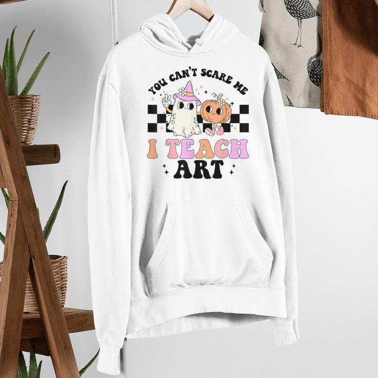 You Can't Scare Me I Teach Art Retro Teacher Ghost Halloween Women's Hoodie, funny gift