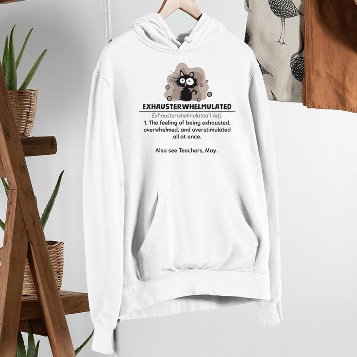 Cat Exhausted Teacher Exhausterwhelmulated Definition Women's Hoodie, funny gift Cat Exhausted Teacher Exhausterwhelmulated Definition Women's Hoodie, funny gift