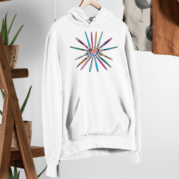 Cool Brush Heart Shape Art Teacher Paint For Artist Painter Women's Hoodie, funny gift Cool Brush Heart Shape Art Teacher Paint For Artist Painter Women's Hoodie, funny gift