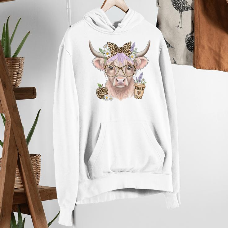 Cute Floral Highland Cow Back To School For Women Teacher Women's Hoodie, funny gift Cute Floral Highland Cow Back To School For Women Teacher Women's Hoodie, funny gift