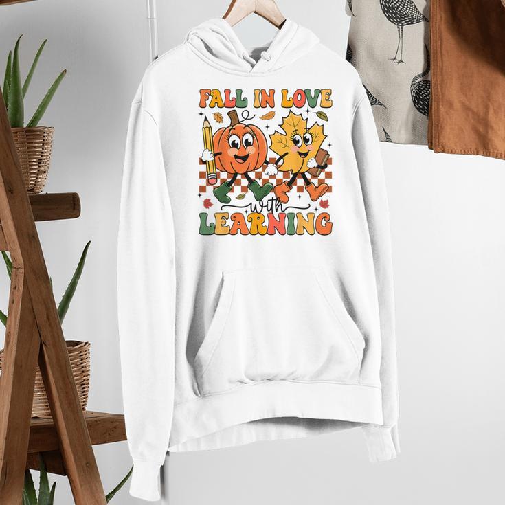 Fall In Love With Learning Thanksgiving Teacher Student Women's Hoodie, funny gift