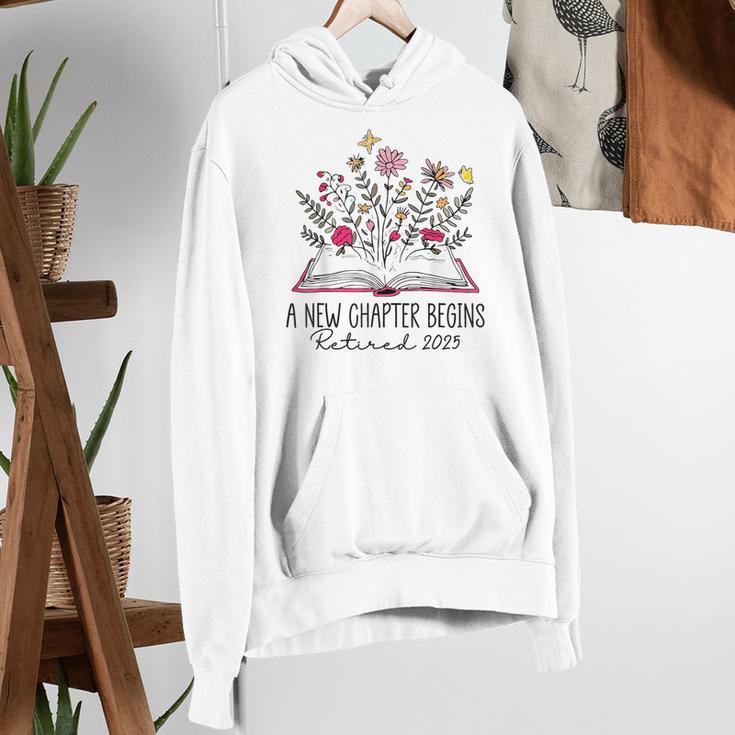 Floral Book a New Chapter Begins Retired Retirement Teacher Women's Hoodie, funny gift Floral Book a New Chapter Begins Retired Retirement Teacher Women's Hoodie, funny gift