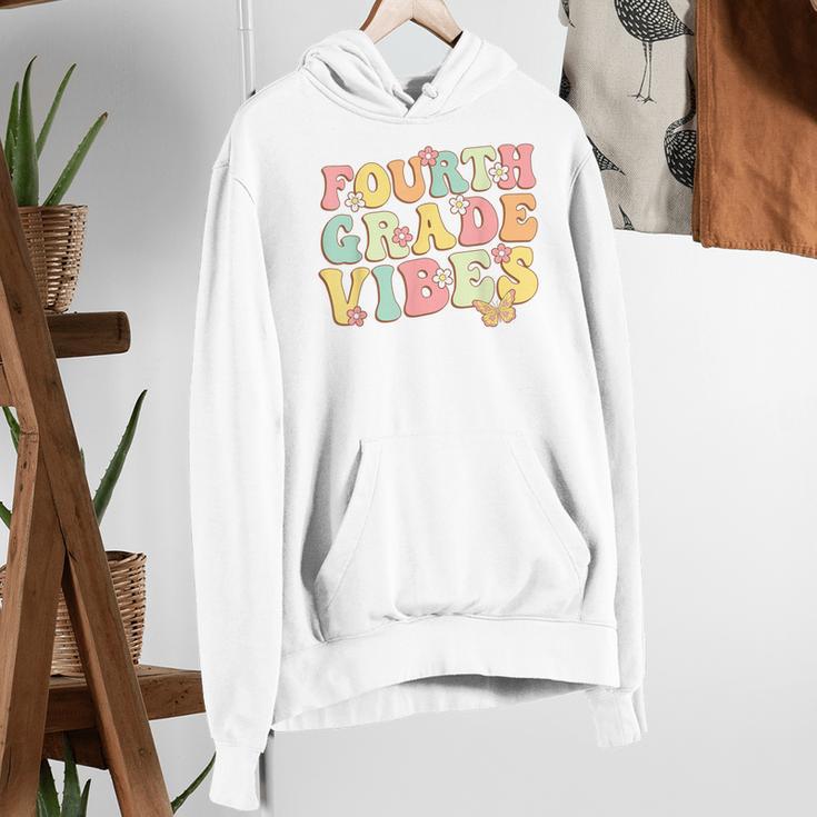 Fourth Grade Vibes Hello Team 4th Grade Teacher Kids Retro Women's Hoodie, 4th Grade Teacher Hoodies, funny gift