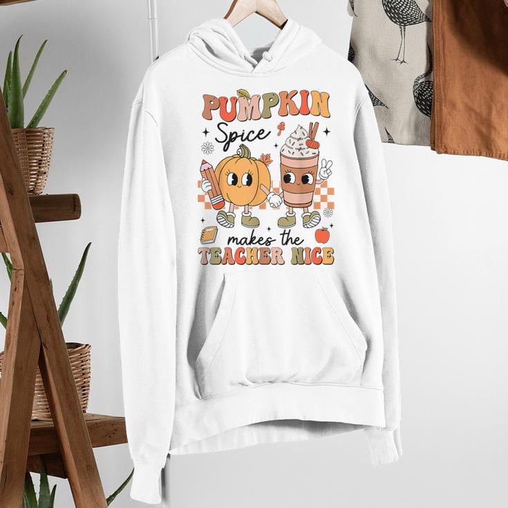 Groovy Pumpkin Spice Makes Teacher Nice Fall Thanksgiving Women's Hoodie, Groovy Teacher Hoodies, funny gift Groovy Pumpkin Spice Makes Teacher Nice Fall Thanksgiving Women's Hoodie, Groovy Teacher Hoodies, funny gift