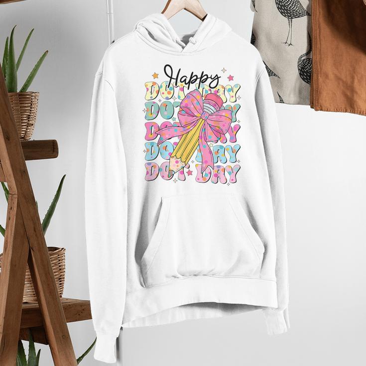 Happy Dot Day 2025 Coquette Bow Teachers Kids Boys Girls Women's Hoodie, funny gift Happy Dot Day 2025 Coquette Bow Teachers Kids Boys Girls Women's Hoodie, funny gift