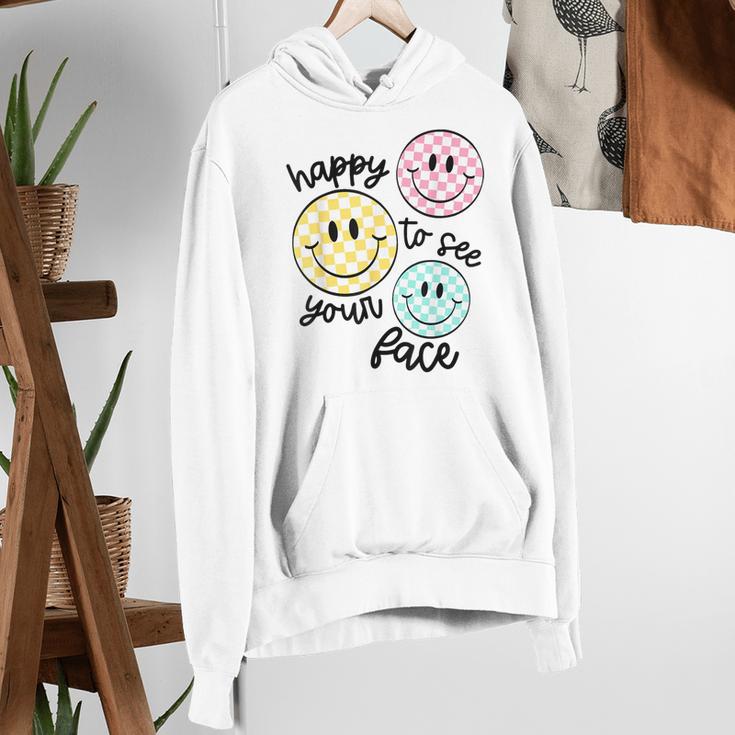 Happy To See Your Face Smile Face Teacher Back To School Women's Hoodie, funny gift Happy To See Your Face Smile Face Teacher Back To School Women's Hoodie, funny gift