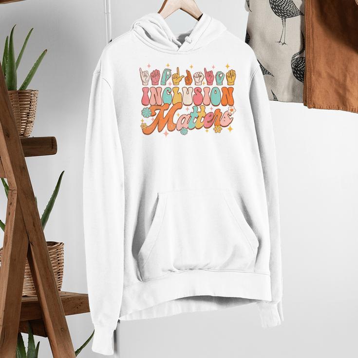 Inclusion Matters Groovy American Sign Language ASL Teacher For Men Women Women's Hoodie, Groovy Teacher Hoodies, funny gift Inclusion Matters Groovy American Sign Language ASL Teacher For Men Women Women's Hoodie, Groovy Teacher Hoodies, funny gift