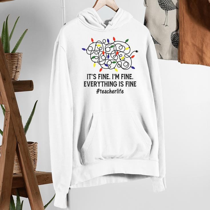 It's Fine I'm Fine Christmas Lights Teacher Xmas Women's Hoodie, funny gift It's Fine I'm Fine Christmas Lights Teacher Xmas Women's Hoodie, funny gift