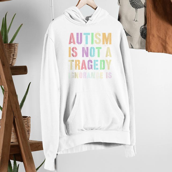 Kids AUTISM IS NOT A TRAGEDY IGNORANCE IS Proud Teacher Crew Women's Hoodie, funny gift