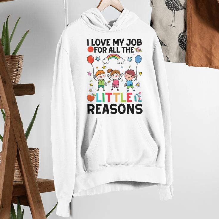 Love Job For Little Reasons Daycare Teacher Graphic Women's Hoodie, funny gift
