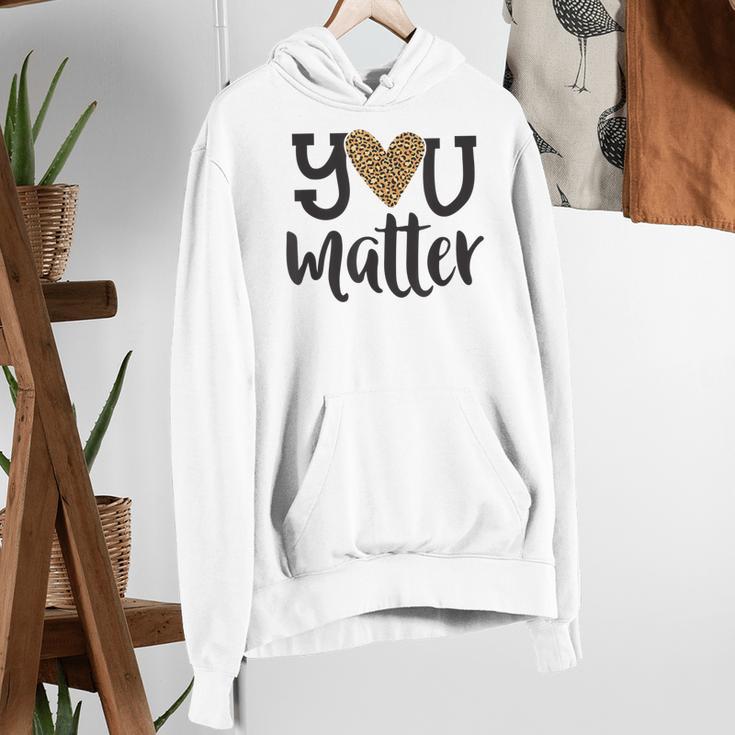 You Matter Leopard Print Teacher Kind Counselor Kindness Women's Hoodie, funny gift