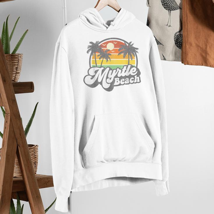 Myrtle Beach South Carolina Retro 70s Vintage Vacation Women's Hoodie, funny gift