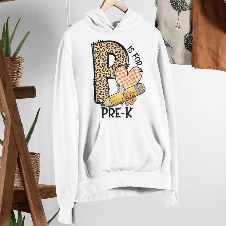 P Is For Pre K Teacher Leopard First Day Of School For Men Women Girls Kids Women's Hoodie, funny gift