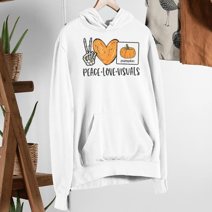 Peace Love Visuals Sped Teacher Pumpkin Skeleton Halloween Women's Hoodie, funny gift Peace Love Visuals Sped Teacher Pumpkin Skeleton Halloween Women's Hoodie, funny gift